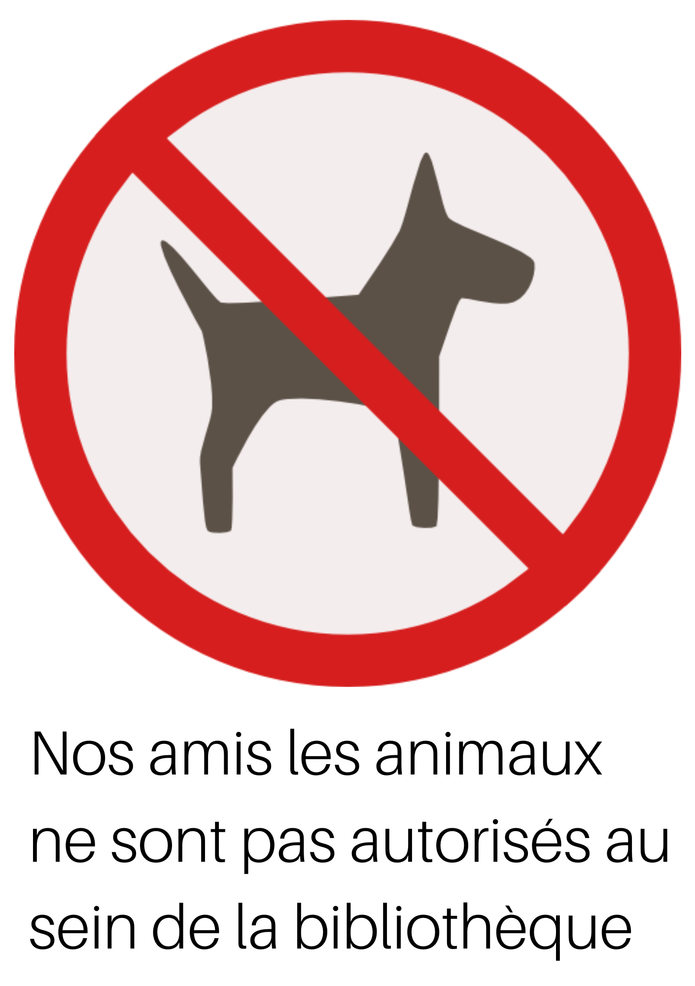 Affiche interdiction animaux